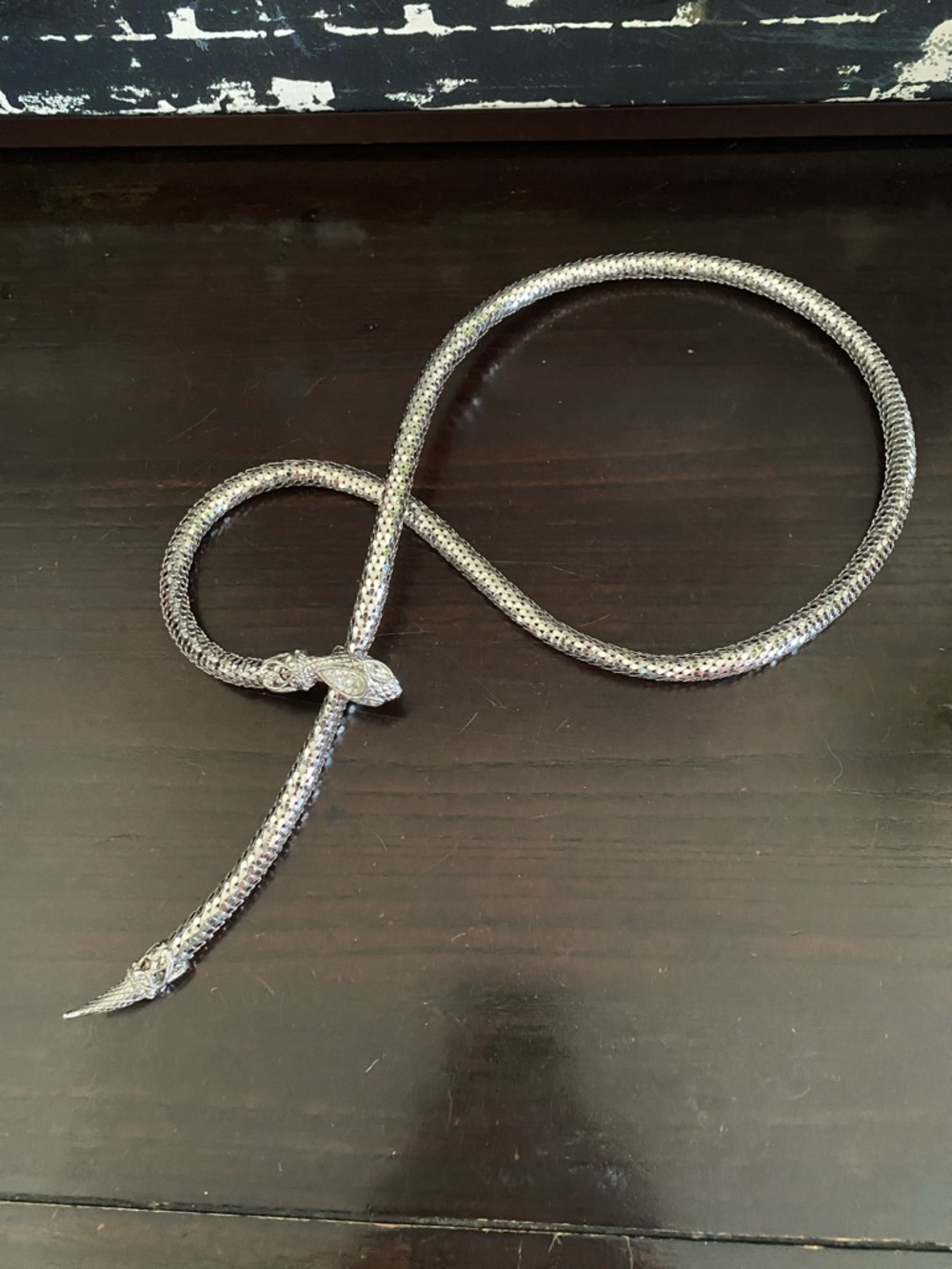Silver Snake Reptile Accent Belt